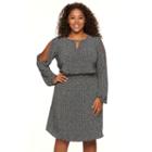 Plus Size Apt. 9&reg; Cold-shoulder Crepe Dress, Women's, Size: 24 W, Black
