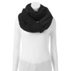 Cuddl Duds Faux Shearling Reversible Infinity Scarf, Women's, Black