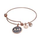 Love This Life Crystal Friends Forever Charm Bangle Bracelet, Women's, Pink