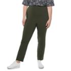 Plus Size Popsugar Essential Crop Pants, Women's, Size: 2xl, Dark Green