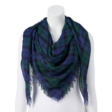 Women's Candie's&reg; Green Plaid Square Scarf