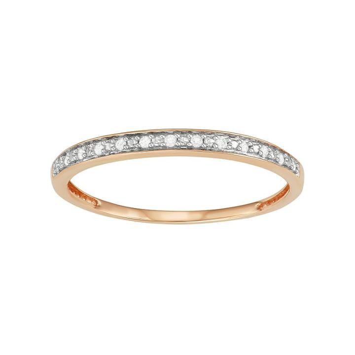 10k Gold Diamond Accent Wedding Ring, Women's, Size: 8, White