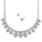 Crystal Allure Necklace And Stud Earring Set, Women's, Size: 16.5, White
