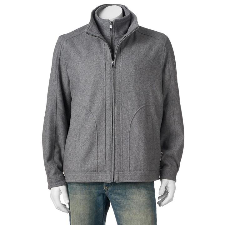 Big & Tall Towne Military Wool-blend Hipster Jacket, Men's, Size: Xl Tall, Med Grey