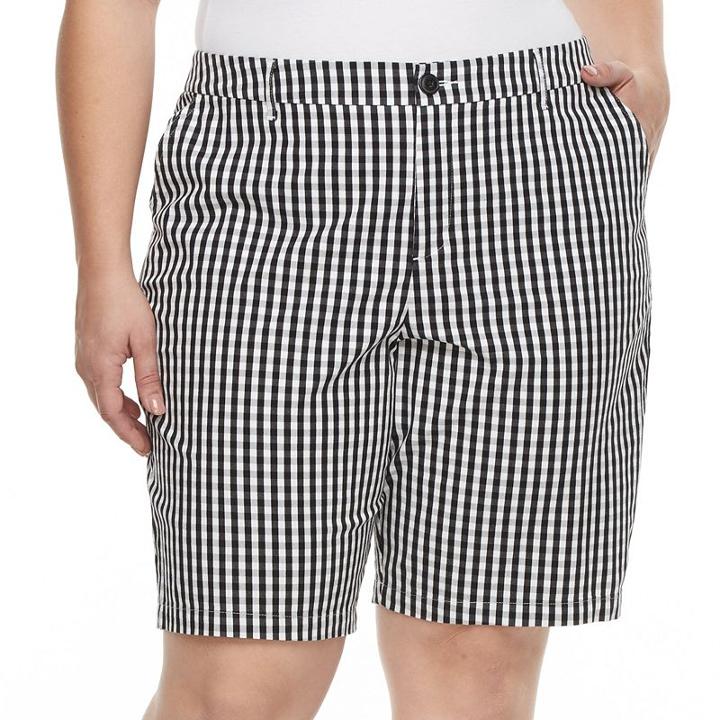 Plus Size Croft & Barrow&reg; Essential Twill Bermuda Shorts, Women's, Size: 24 W, Black