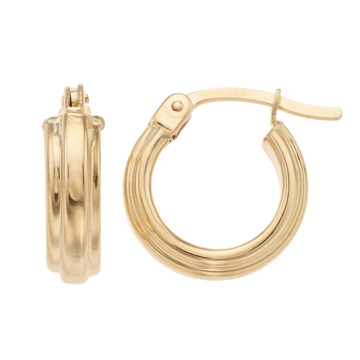 Forever 14k Raised Hoop Earrings, Women's, Gold