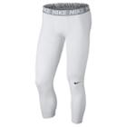 Men's Nike Three-quarter Base Layer Tights, Size: Medium, White
