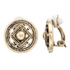 Dana Buchman Medallion Clip On Earrings, Women's, Gold