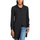 Women's Chaps Georgette Button-down Tunic, Size: Large, Black