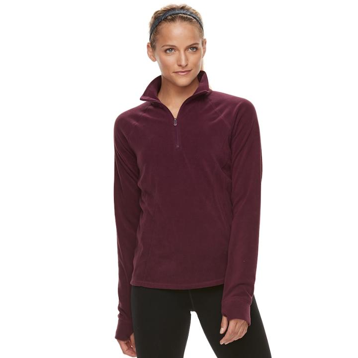 Women's Tek Gear&reg; 1/4 Zip Microstretch Top, Size: Large, Drk Purple