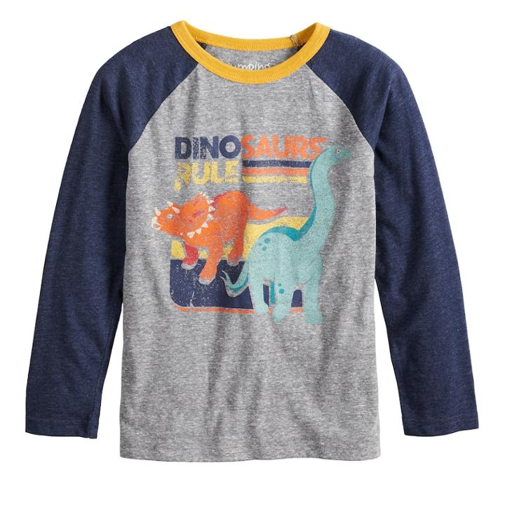 Boys 4-12 Jumping Beans&reg; Retro Dinosaurs Raglan Graphic Tee, Size: 12, Oxford