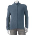 Big & Tall Croft & Barrow&reg; Classic-fit 5gg Ribbed Full-zip Sweater, Men's, Size: 3xb, Med Blue