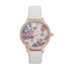 Vivani Women's Crystal Floral Watch, White