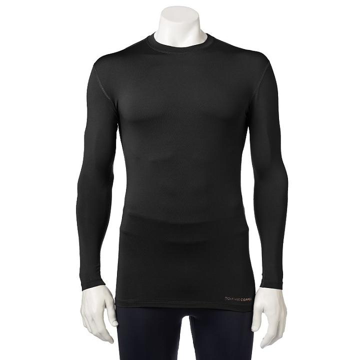 Men's Tommie Copper Recovery Compression Long-sleeved Shirt, Size: Xxl, Black