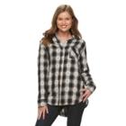Juniors' Mudd&reg; Flannel Button-down Shirt, Girl's, Size: Medium, White Oth
