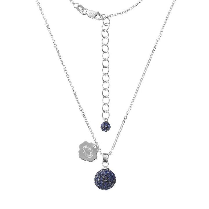 Penn State Nittany Lions Crystal Sterling Silver Team Logo & Ball Pendant Necklace, Women's, Size: 18, Blue