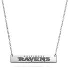 Baltimore Ravens Sterling Silver Bar Link Necklace, Women's, Size: 18, Grey
