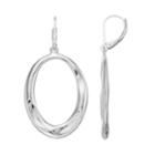 Dana Buchman Oval Hoop Drop Earrings, Women's, Silver