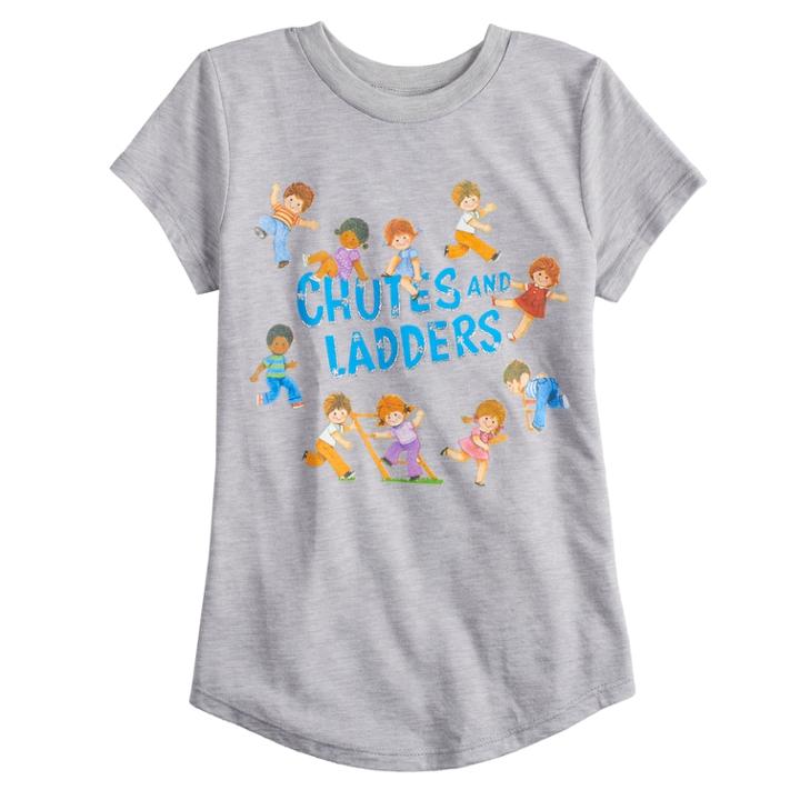 Girls 4-10 Jumping Beans&reg; Chutes And Ladders Graphic Tee, Size: 5, Med Grey