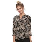 Women's Dana Buchman Woven Popover Top, Size: Large, Silver