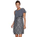 Women's Scarlett Lace Asymmetrical Popover Dress, Size: 12, Med Grey