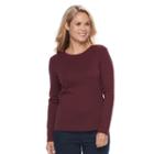 Petite Croft & Barrow&reg; Crewneck Tee, Women's, Size: S Petite, Red