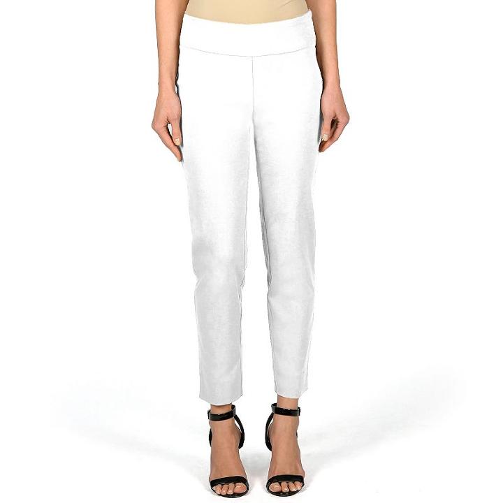 Women's Larry Levine Millennium Pull-on Pants, Size: Xl, White Oth