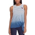Women's Chaps Knot-front Tank, Size: Large, Blue