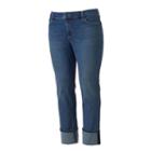 Plus Size Croft & Barrow&reg; Cuffed Crop Jeans, Women's, Size: 20 W, Med Blue