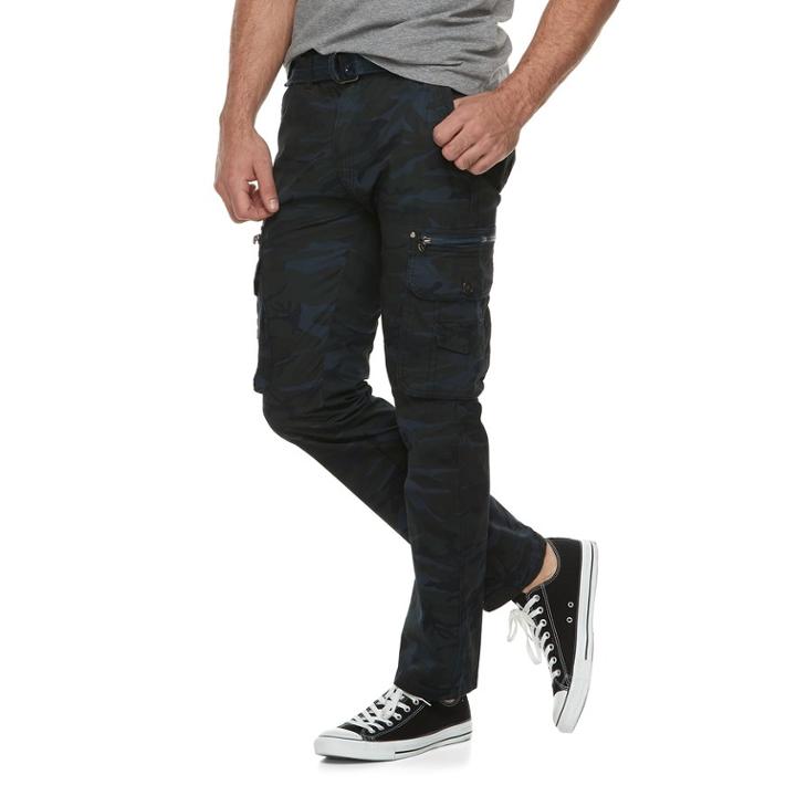 Men's X-ray Belted Cargo Pants, Size: 36, Blue (navy)