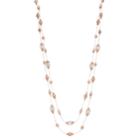 Simulated Pearl & Textured Bead Double Strand Necklace, Women's, Light Pink