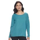 Women's Napa Valley Textured Rib Sweater, Size: Medium, Blue Other