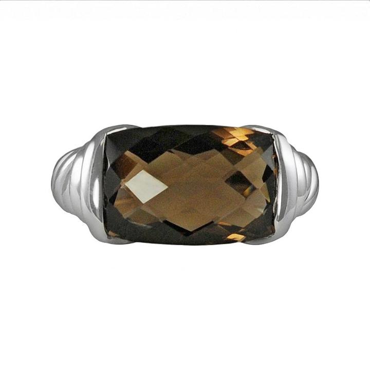 Sterling Silver Smoky Quartz Twist Ring, Women's, Size: 5, Brown