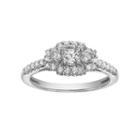 Simply Vera Vera Wang 14k White Gold 3/8 Carat T.w. Diamond Cluster Halo Engagement Ring, Women's, Size: 7