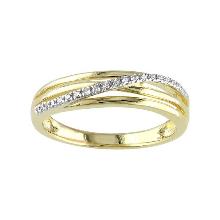 Gold Tone Sterling Silver Diamond Accent Twist Ring, Women's, Size: 8, White