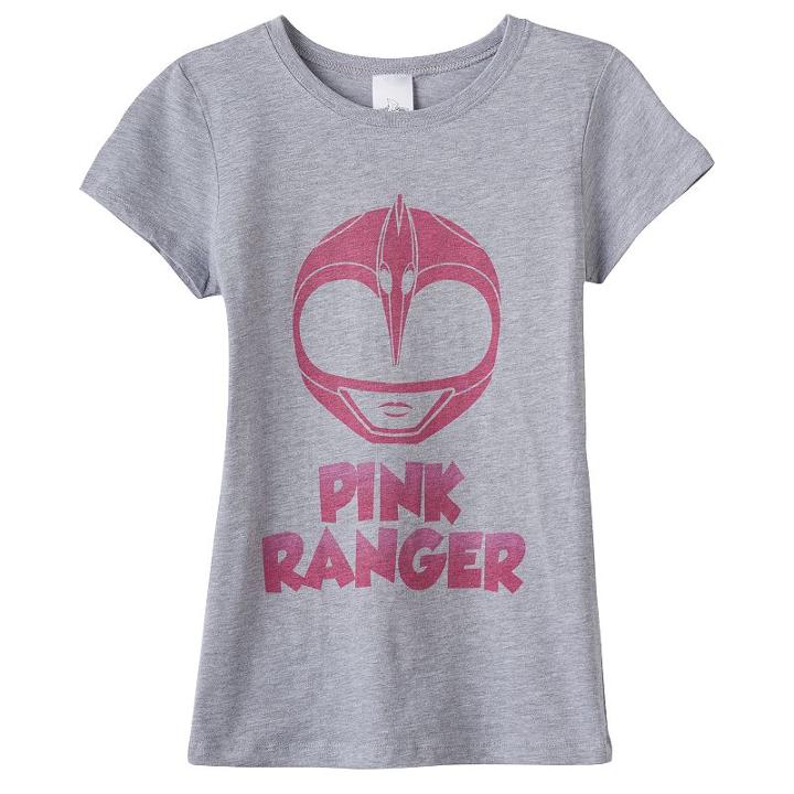Girls 7-16 Power Rangers Pink Ranger Graphic Tee, Girl's, Size: Xl, Dark Grey