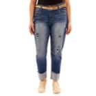 Juniors' Plus Size Wallflower Luscious Curvy Ripped Ankle Jeans, Teens, Size: 20, Brt Blue