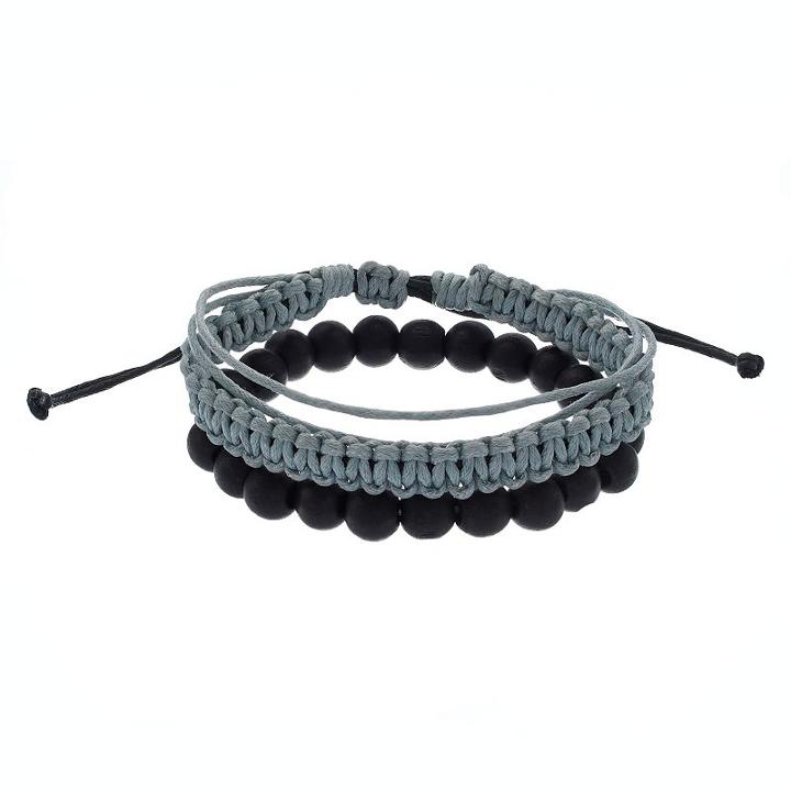 Men's Stackable Bronx Bracelet, Charcoal