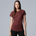 Women's Simply Vera Vera Wang Essential Windy Jacquard Tee, Size: Small, Dark Red