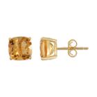 18k Gold Over Silver Citrine Stud Earrings, Women's, Yellow