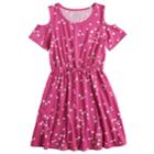 Girls 7-16 & Plus Size So&reg; Printed Cold Shoulder Dress, Size: S/7-8, Med Pink