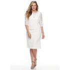 Plus Size Maya Brooke Sheath Dress & Lace Jacket Set, Women's, Size: 20 W, White Oth