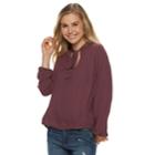 Juniors' Grayson Threads Tie Neck Woven Top, Teens, Size: Xs, Drk Purple
