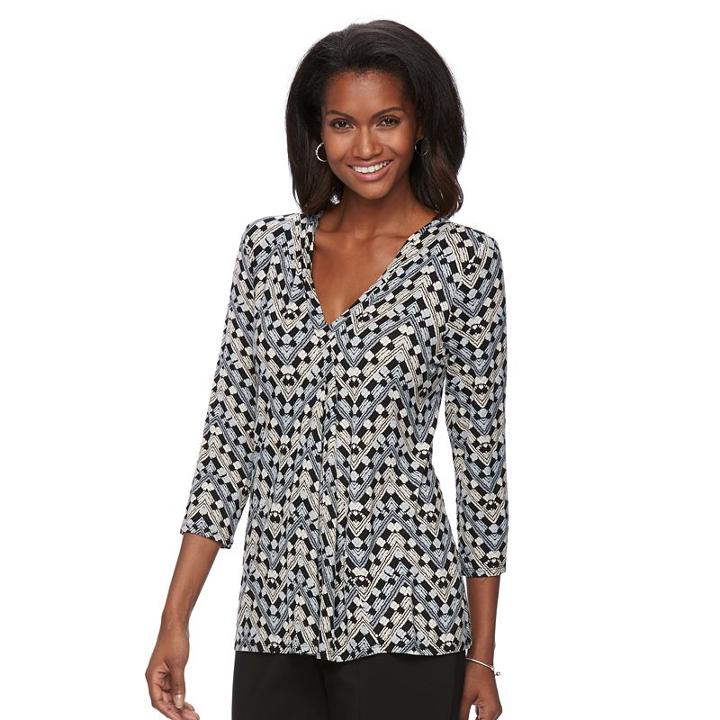 Women's Dana Buchman Release-pleat Top, Size: Xl, Lt Beige