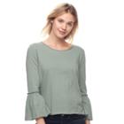 Juniors' So&reg; Bell Sleeve Top, Teens, Size: Xl, Med Green