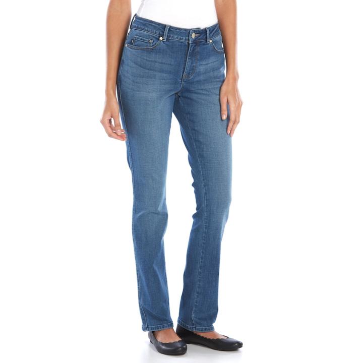 Women's Lee Whiskered Modern Fit Curvy Straight-leg Jeans, Size: 4 - Regular, Dark Blue