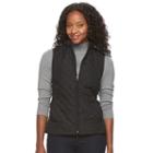 Petite Croft & Barrow&reg; Quilted Vest, Women's, Size: S Petite, Black