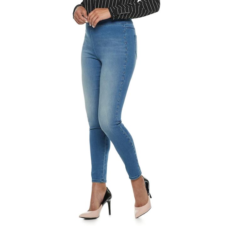Women's Jennifer Lopez Midrise Skinny Jeggings, Size: 0, Med Blue