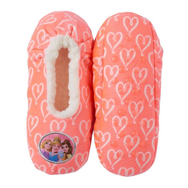 Disney Princess Girls 4-16 Rapunzel, Cinderella & Belle Fleece-lined Slippers, Girl's, Size: S-m, Light Red