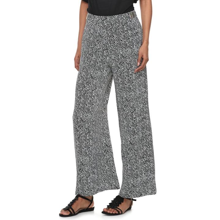 Women's Jennifer Lopez Wide-leg Satin Dress Pants, Size: Xxl, Black